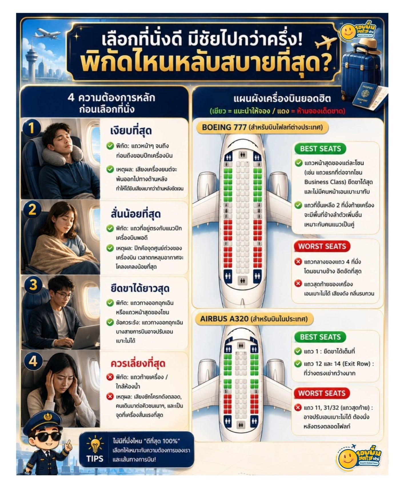 ✈️ เลือกที่นั่งดี มีชัยไปกว่าครึ่ง!