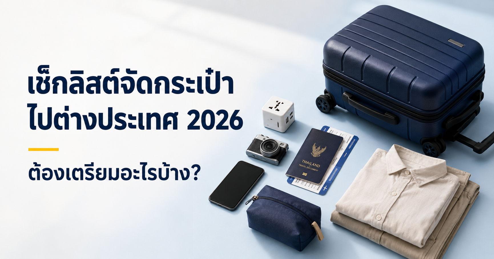 เช็กลิสต์จัดกระเป๋าไปต่างประเทศ 2026 ต้องเตรียมอะไรบ้าง?